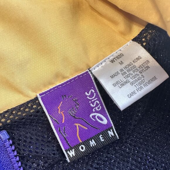 Vtg Asics Womens Tracksuit Purple Nylon Poly Medium Zip Up Pants 80s Fashion - Picture 5 of 16